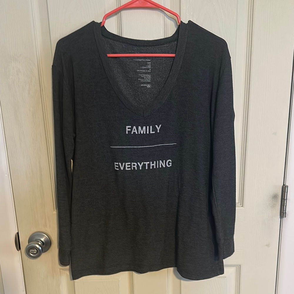 Good hYouman. grey Long Sleeve V neck Shirt